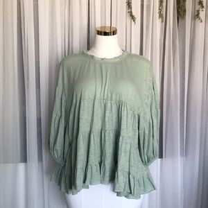 Oversized Ruffle Boho Top